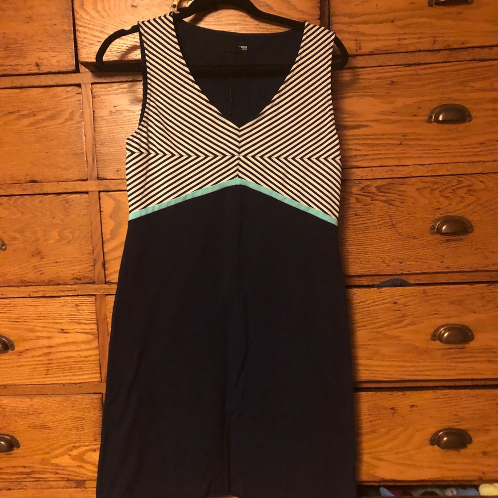 Brooklyn Industries Navy Blue Chevron Dress